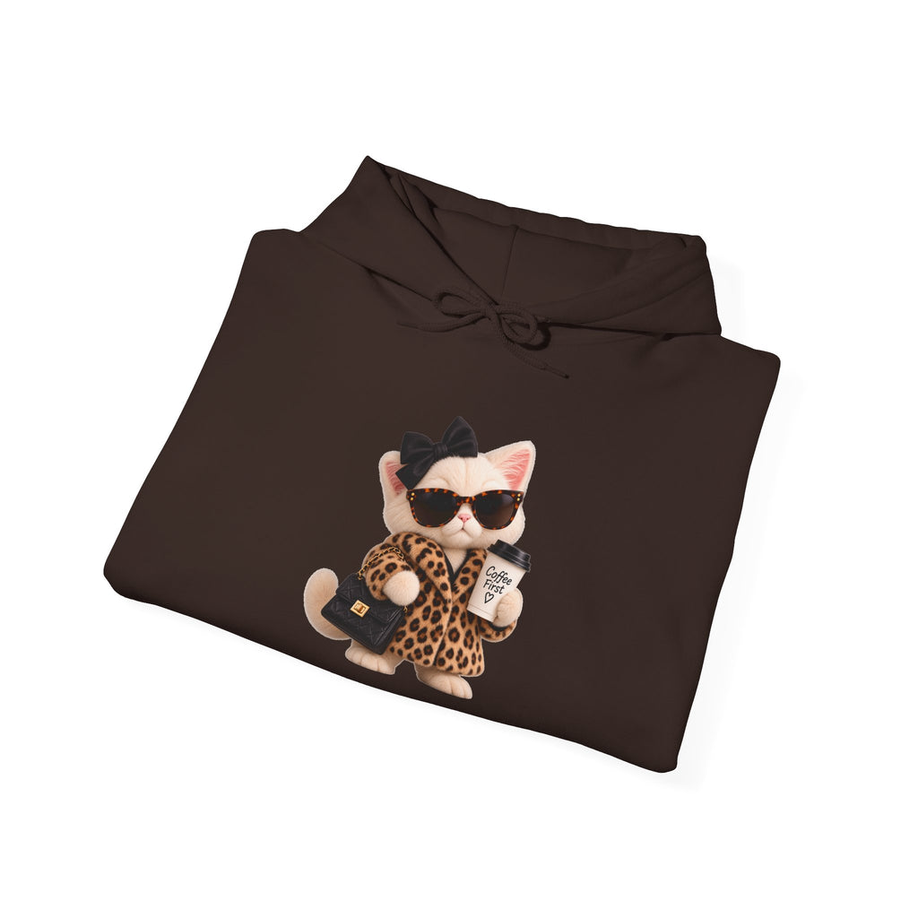 Plushitude Leopard Cat Hoodie – Cute Cool Cat Graphic Sweatshirt