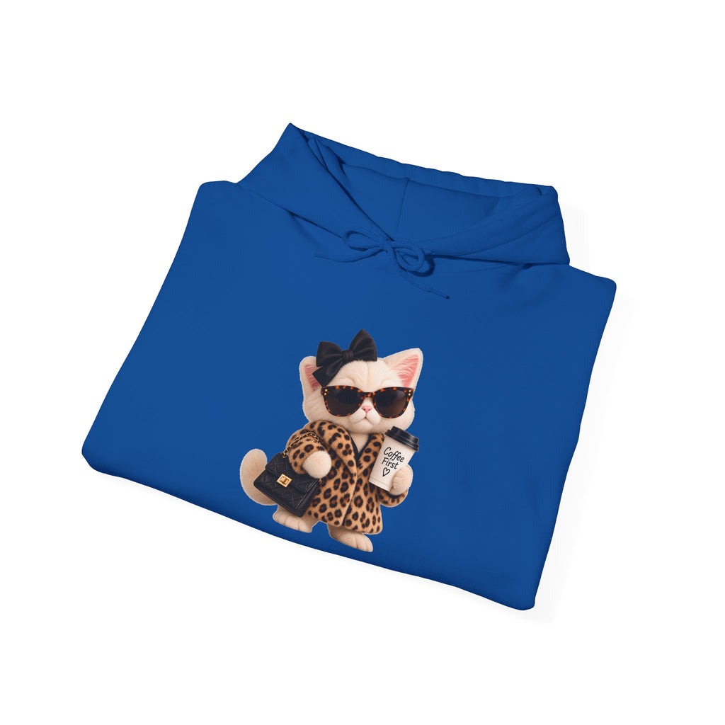 Plushitude Leopard Cat Hoodie – Cute Cool Cat Graphic Sweatshirt
