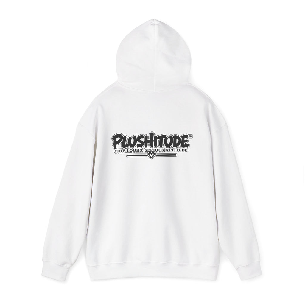 Plushitude Raccoon Hoodie — Cute Grumpy Raccoon Graphic Hooded Sweatshirt