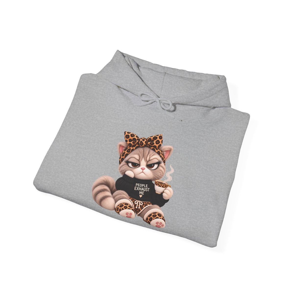 Plushitude Raccoon Hoodie — Cute Grumpy Raccoon Graphic Hooded Sweatshirt