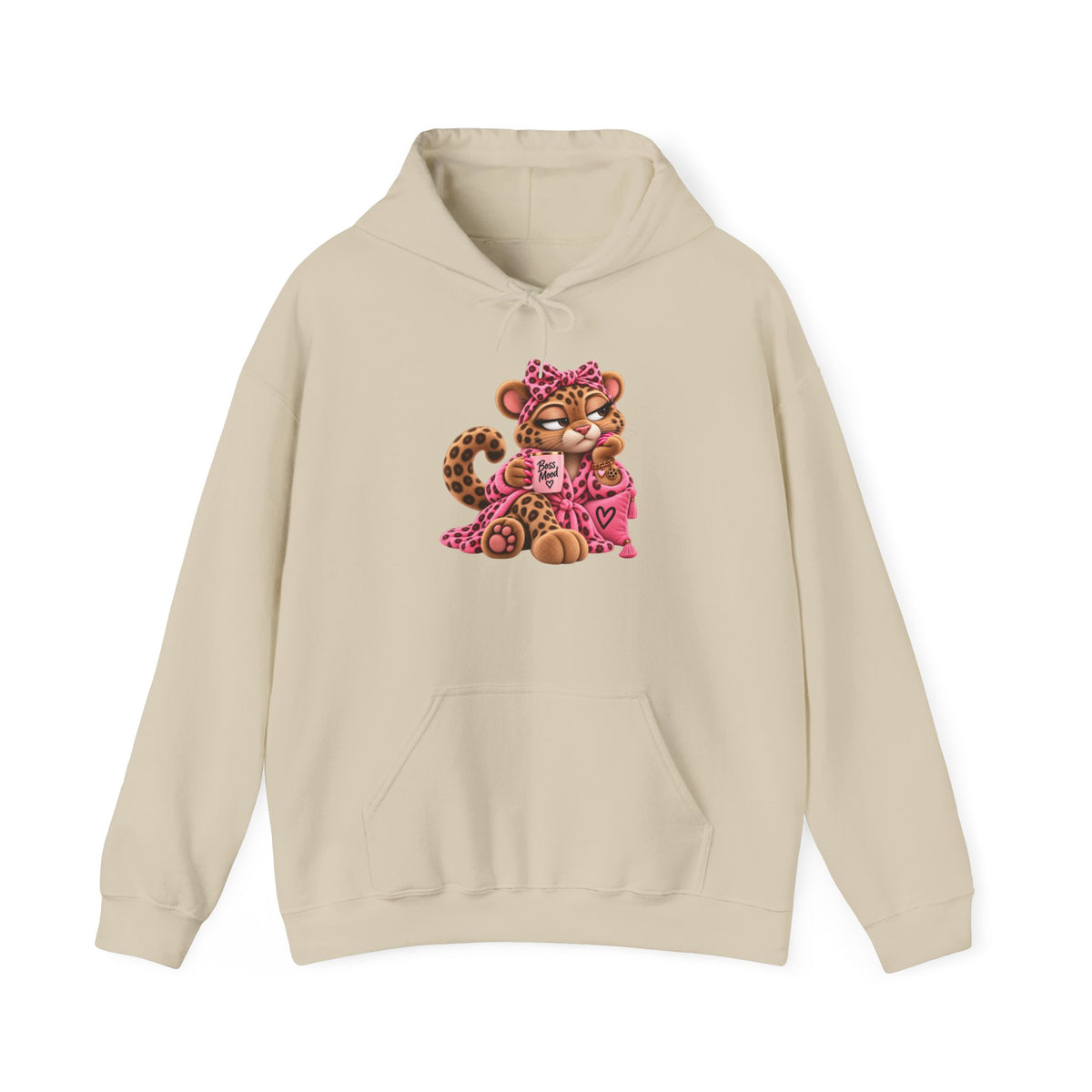 Leopard Plushitude Hoodie – Cute Pink Leopard Graphic Hooded Sweatshirt
