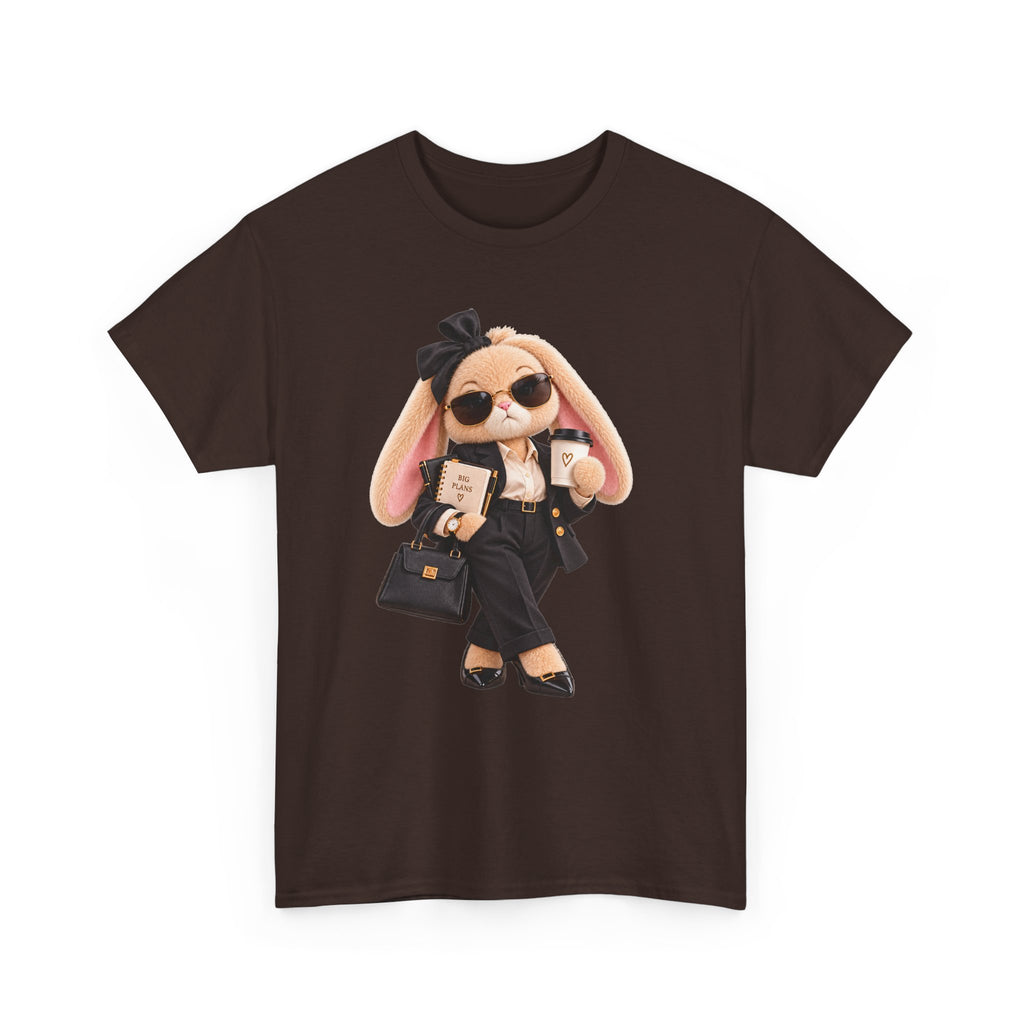 Cute Boss Bunny Graphic Tee — Plushitude Branded Doll Design