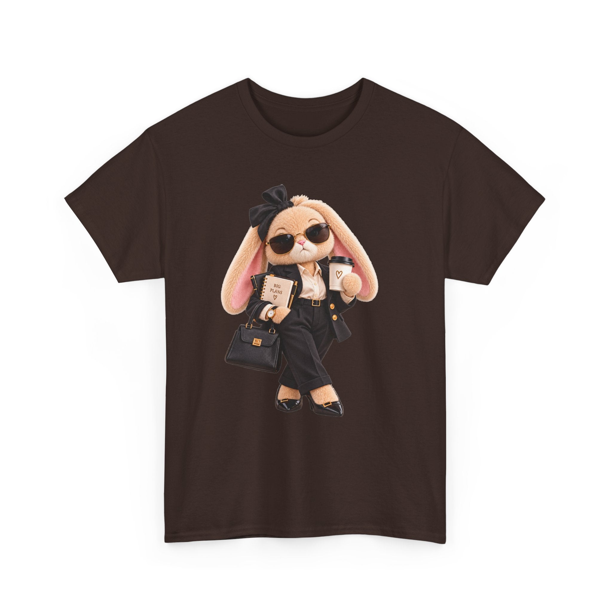 Cute Boss Bunny Graphic Tee — Plushitude Branded Doll Design