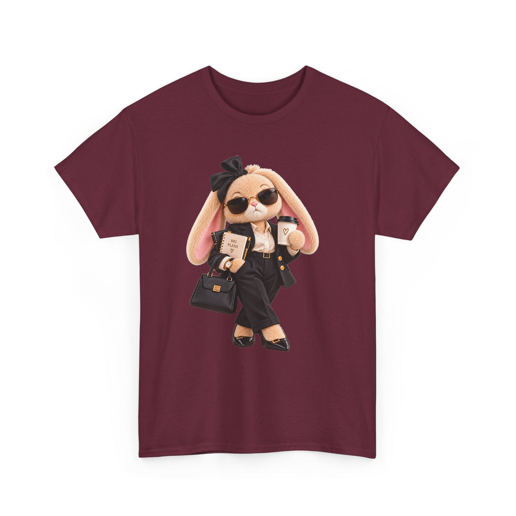 Cute Boss Bunny Graphic Tee — Plushitude Branded Doll Design