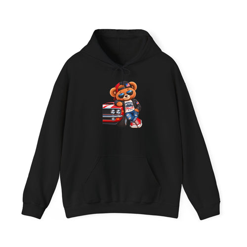 Bear & Muscle Car Hoodie — Plushittude Graphic Pullover