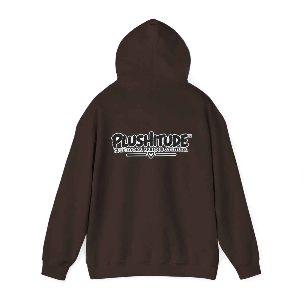 Plushitude Raccoon Hoodie — Cute Grumpy Raccoon Graphic Hooded Sweatshirt