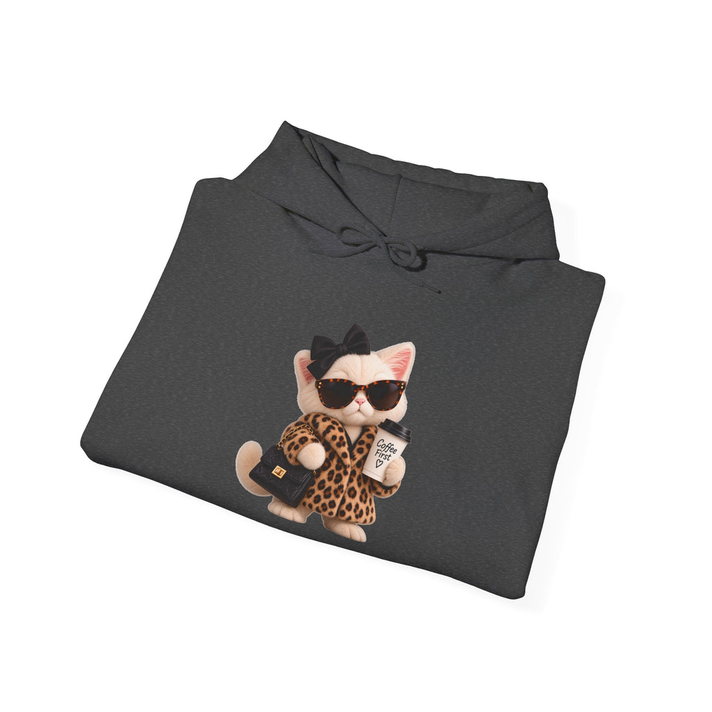 Plushitude Leopard Cat Hoodie – Cute Cool Cat Graphic Sweatshirt