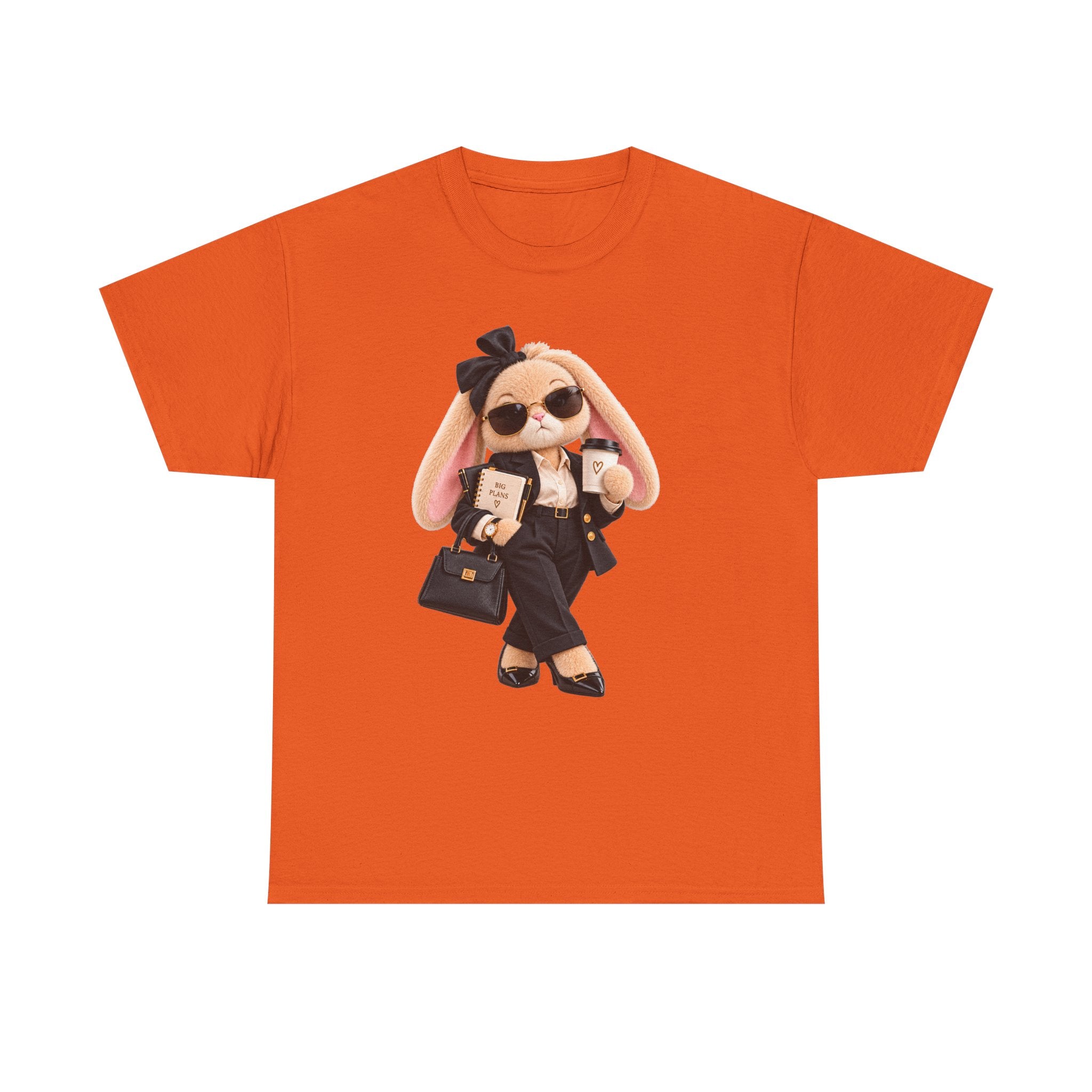 Cute Boss Bunny Graphic Tee — Plushitude Branded Doll Design