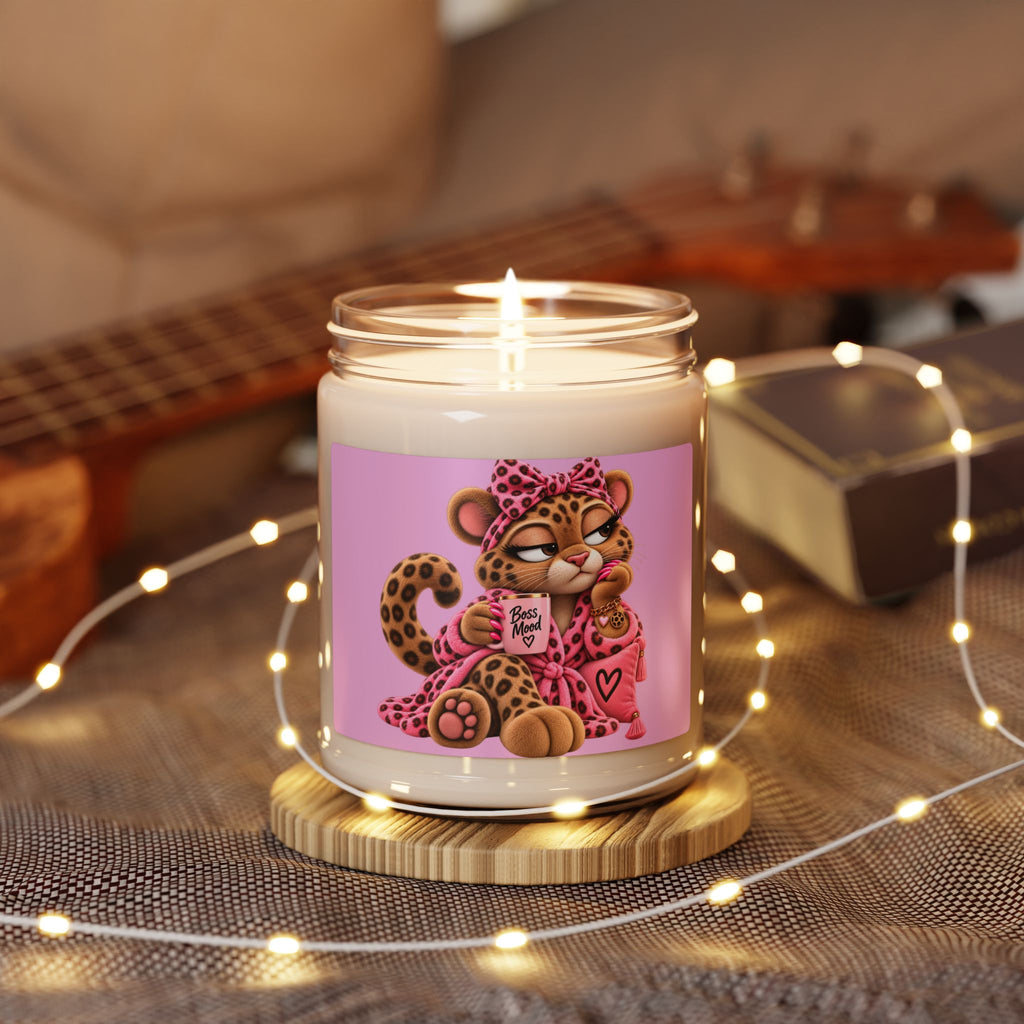 Leopard Mama Scented Soy Candle — Cozy 'Best Mom' Gift, 9oz