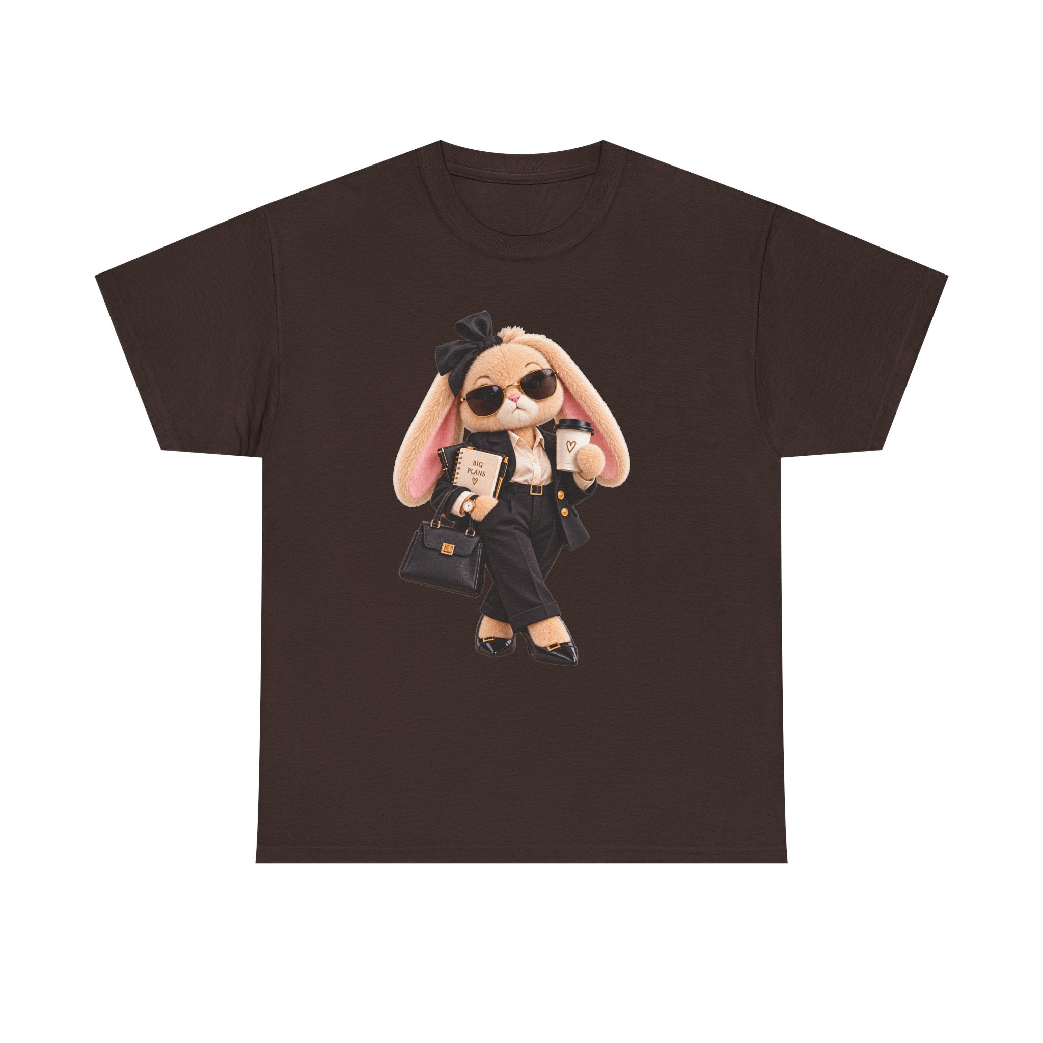 Cute Boss Bunny Graphic Tee — Plushitude Branded Doll Design
