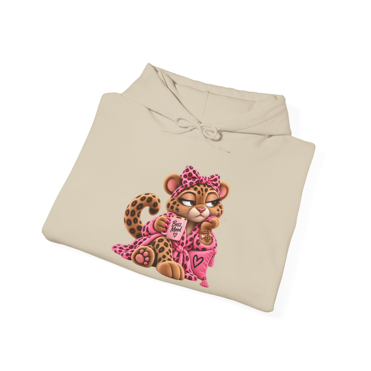 Leopard Plushitude Hoodie – Cute Pink Leopard Graphic Hooded Sweatshirt