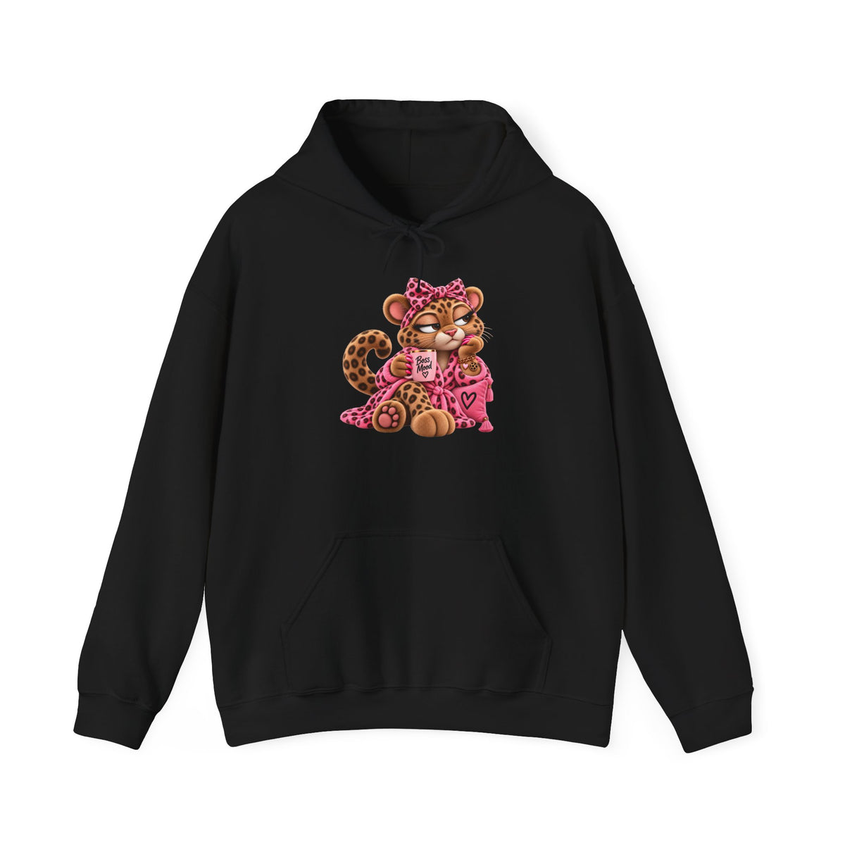 Leopard Plushitude Hoodie – Cute Pink Leopard Graphic Hooded Sweatshirt