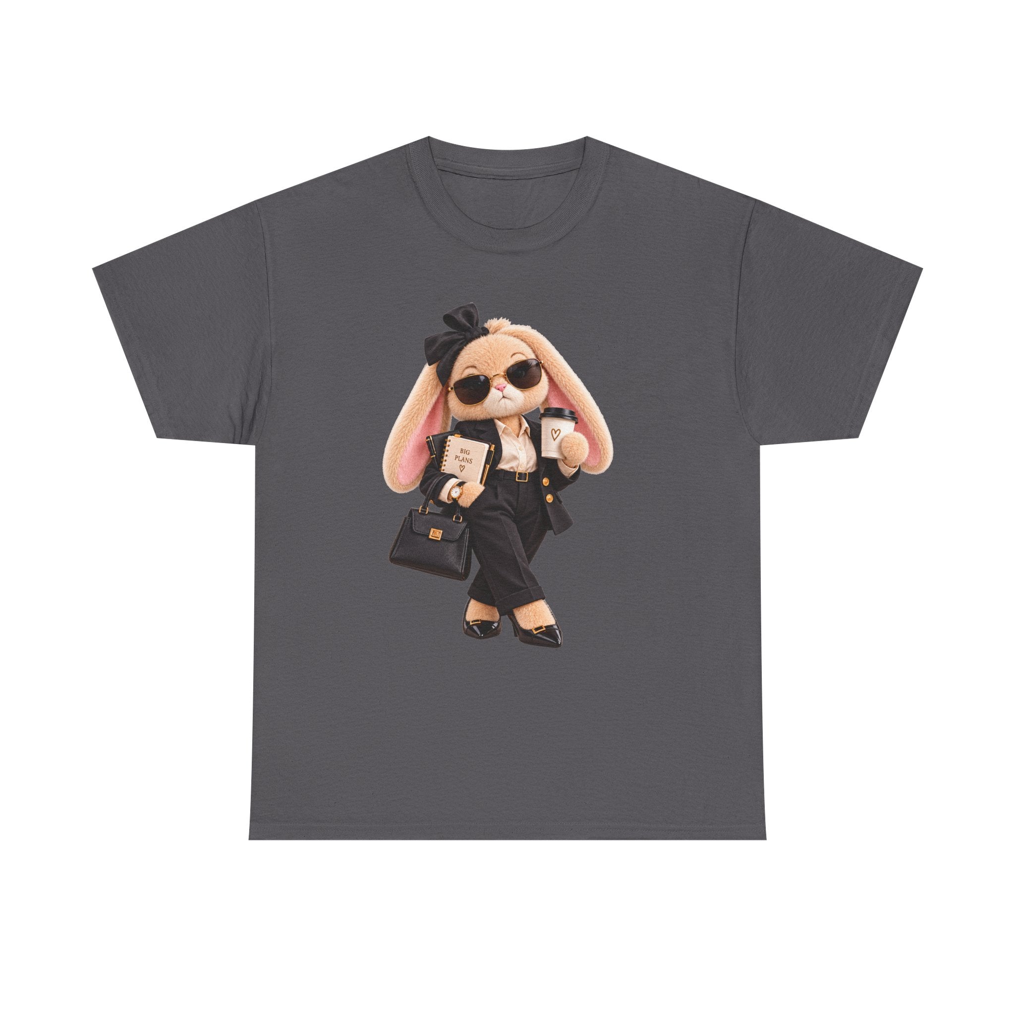 Cute Boss Bunny Graphic Tee — Plushitude Branded Doll Design