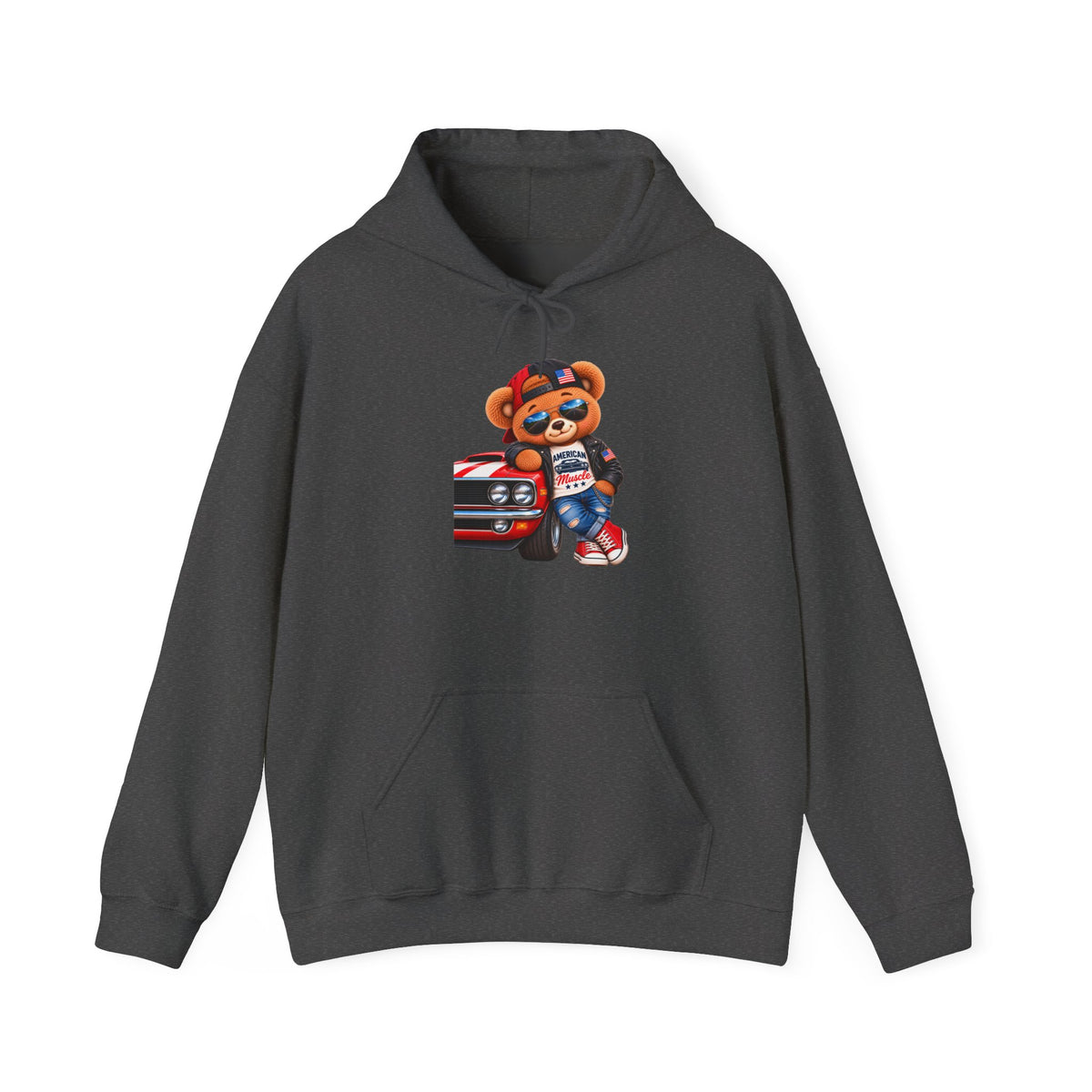 Bear & Muscle Car Hoodie — Plushittude Graphic Pullover