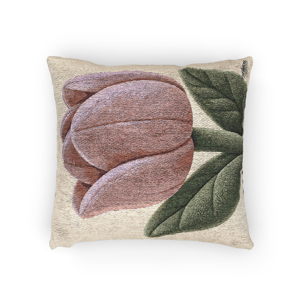 Tulip Woven Pillow – Vintage Botanical Decorative Throw Cushion