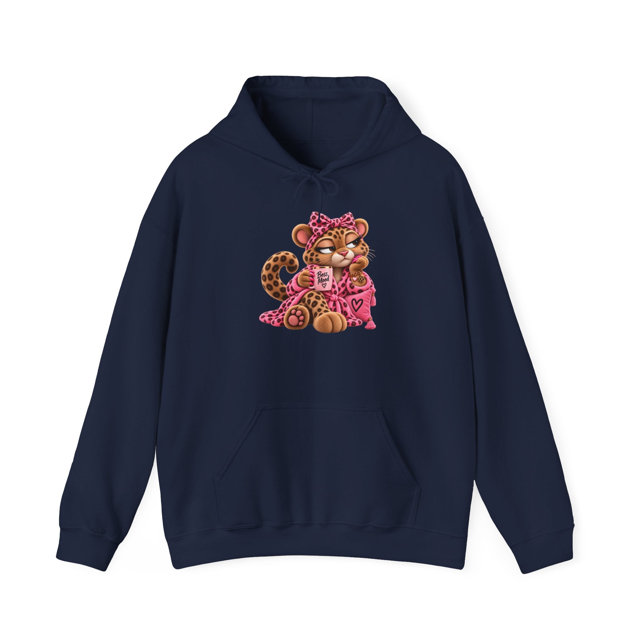 Leopard Plushitude Hoodie – Cute Pink Leopard Graphic Hooded Sweatshirt