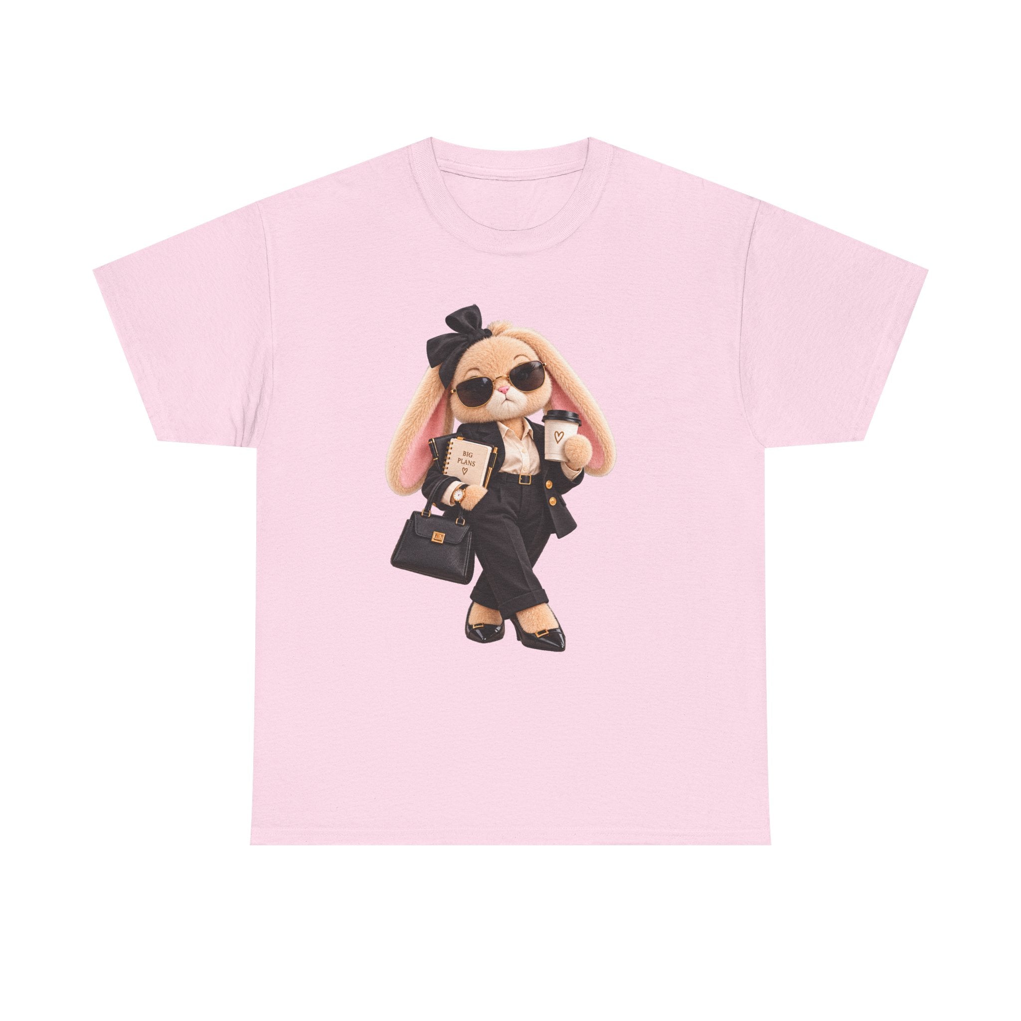Cute Boss Bunny Graphic Tee — Plushitude Branded Doll Design