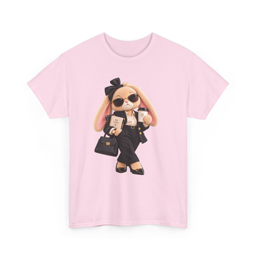 Cute Boss Bunny Graphic Tee — Plushitude Branded Doll Design