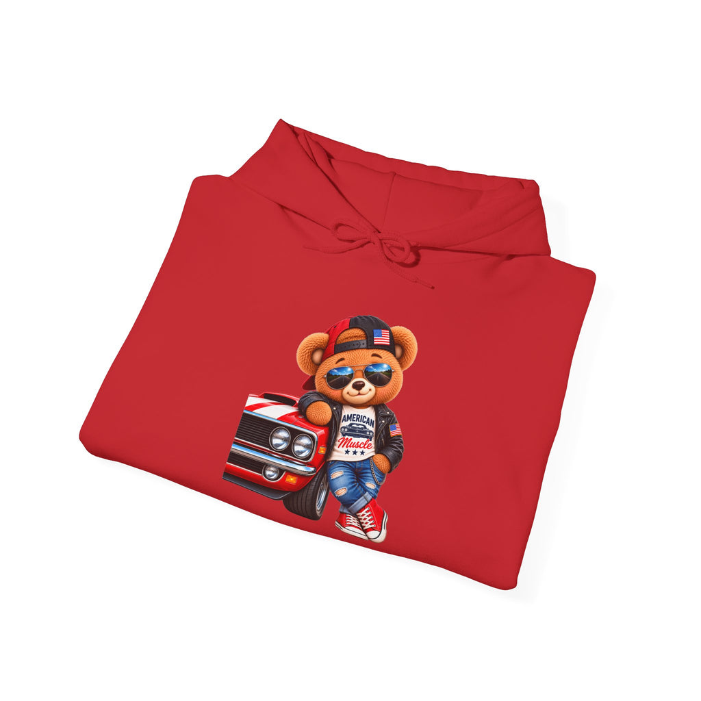 Bear & Muscle Car Hoodie — Plushittude Graphic Pullover