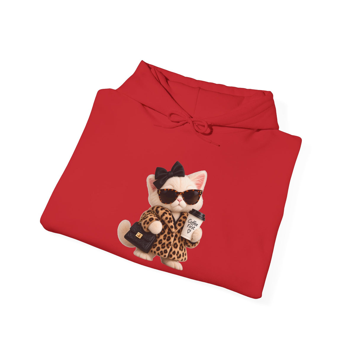 Plushitude Leopard Cat Hoodie – Cute Cool Cat Graphic Sweatshirt