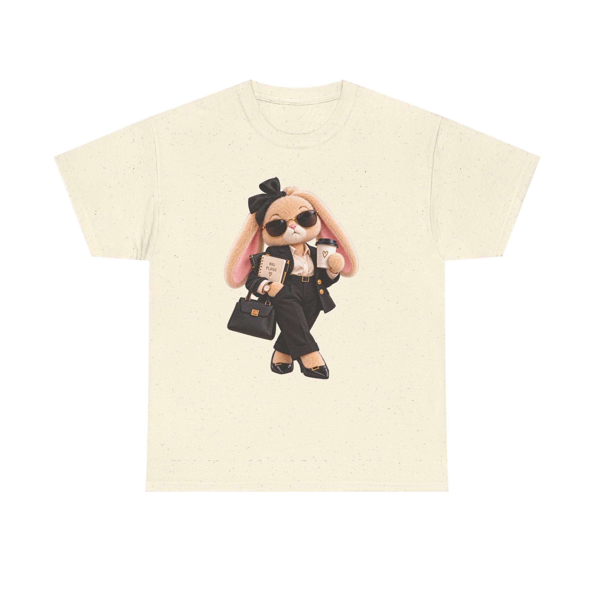 Cute Boss Bunny Graphic Tee — Plushitude Branded Doll Design