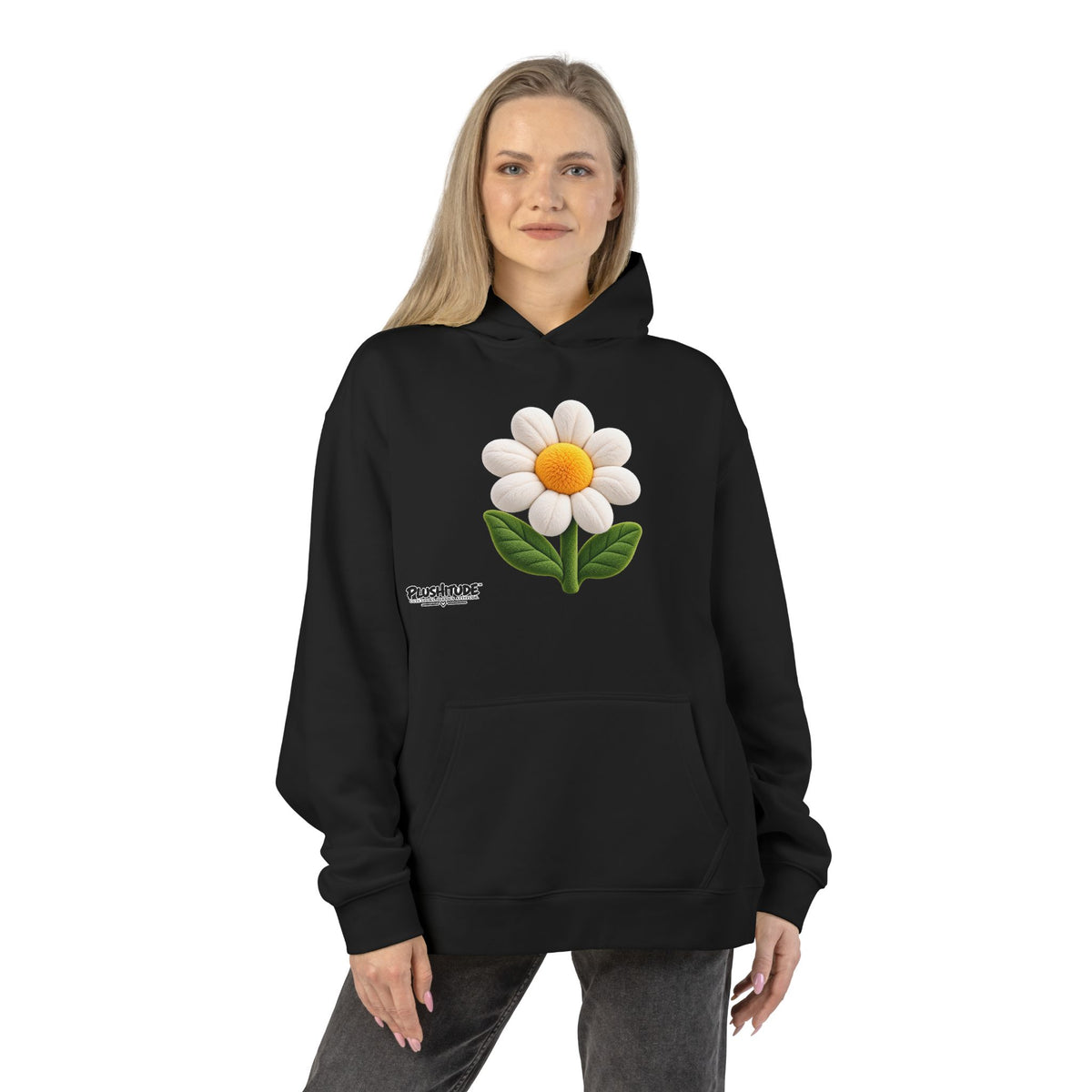 Daisy Embroidered Hoodie – Cozy Floral Relaxed Pullover