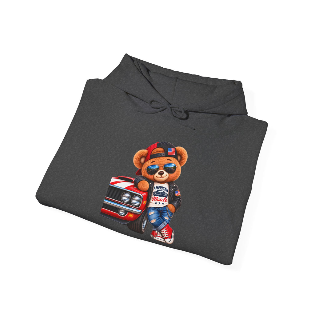 Bear & Muscle Car Hoodie — Plushittude Graphic Pullover