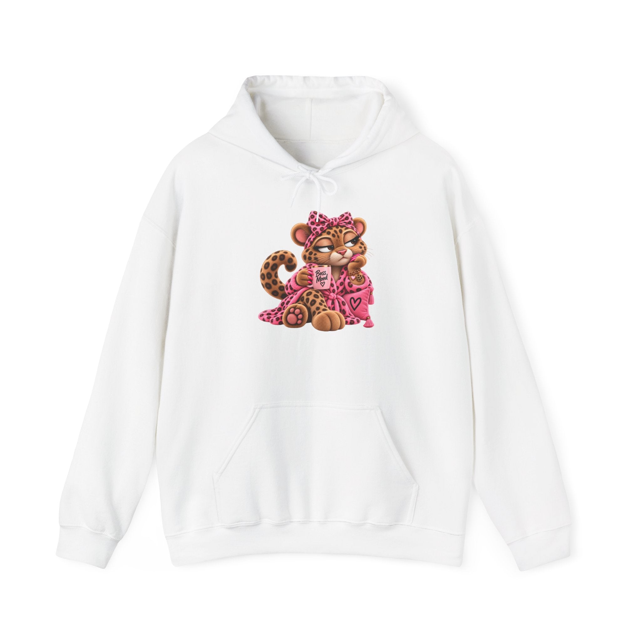 Leopard Plushitude Hoodie – Cute Pink Leopard Graphic Hooded Sweatshirt