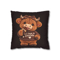 Cute Cow Plush Pillowcase — "I Love Chocolate" Decorative Throw Pillow Cover