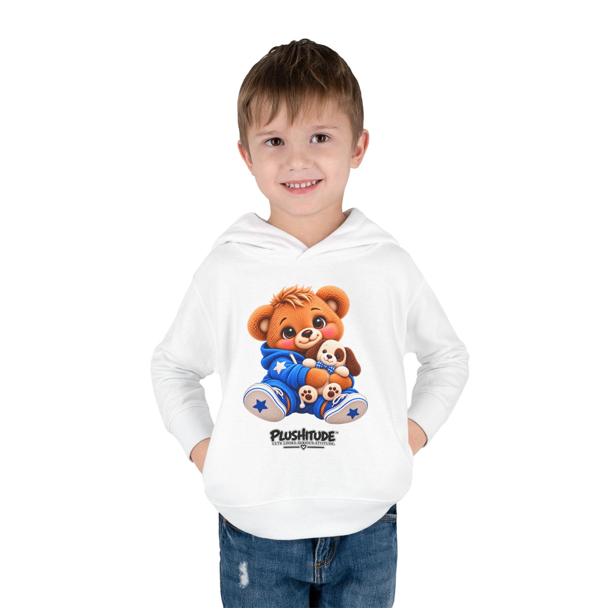 Toddler Bear Hoodie – Cute Plush Bear & Puppy Pullover Fleece for Kids