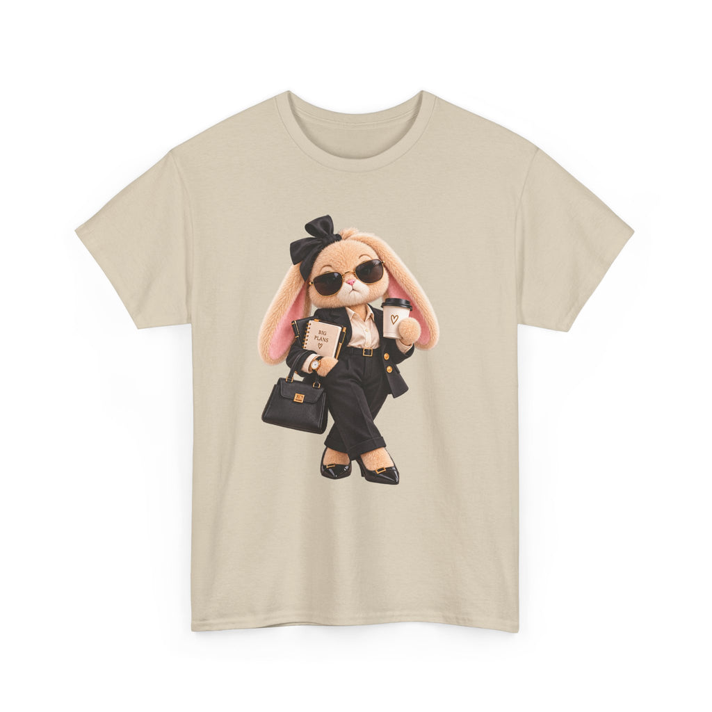 Cute Boss Bunny Graphic Tee — Plushitude Branded Doll Design
