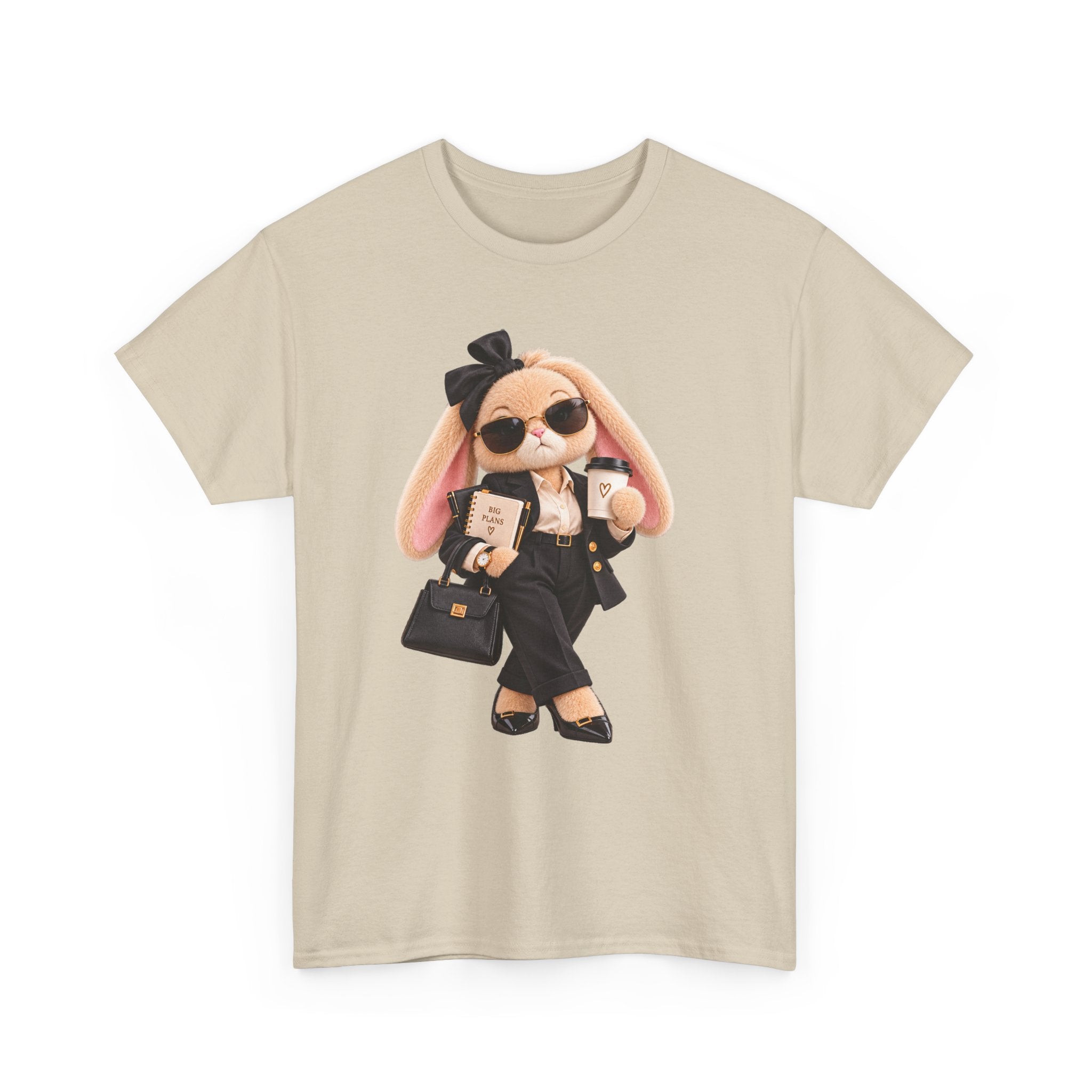 Cute Boss Bunny Graphic Tee — Plushitude Branded Doll Design