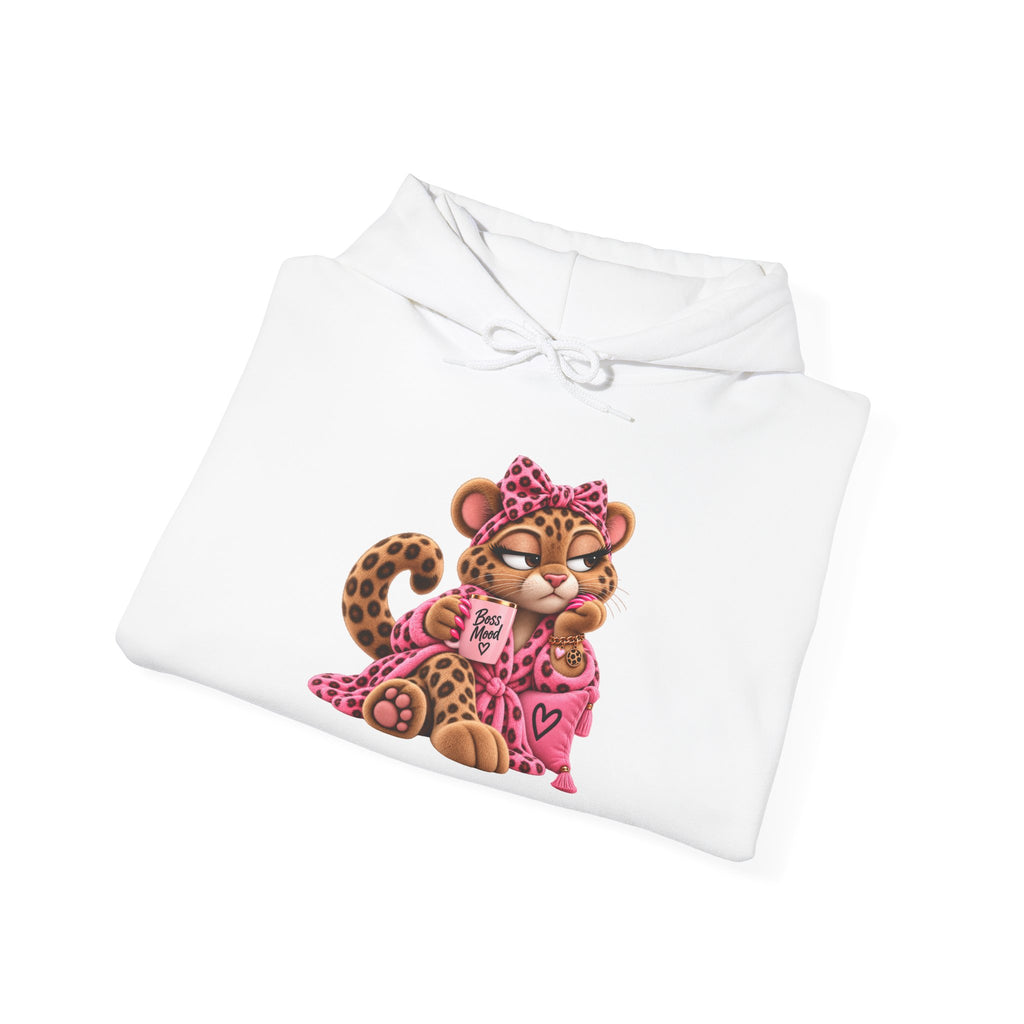 Leopard Plushitude Hoodie – Cute Pink Leopard Graphic Hooded Sweatshirt