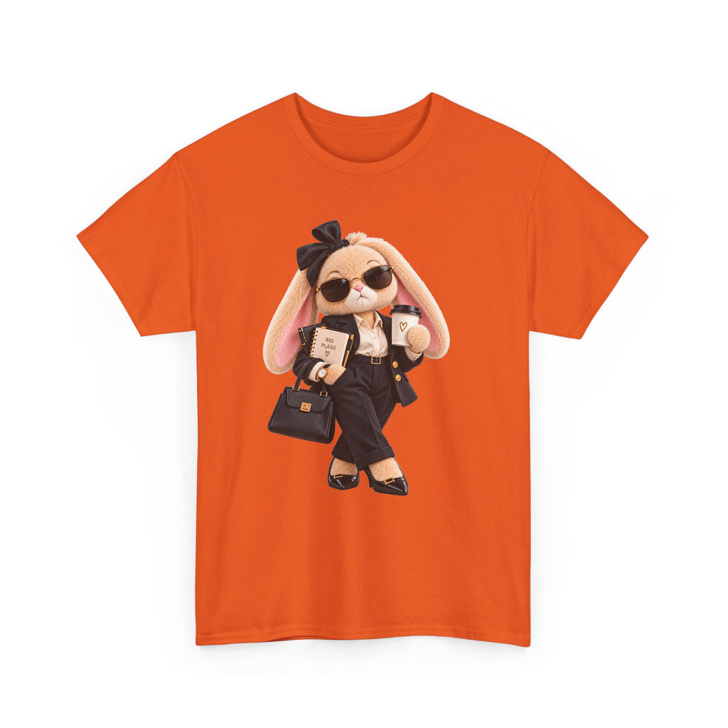 Cute Boss Bunny Graphic Tee — Plushitude Branded Doll Design