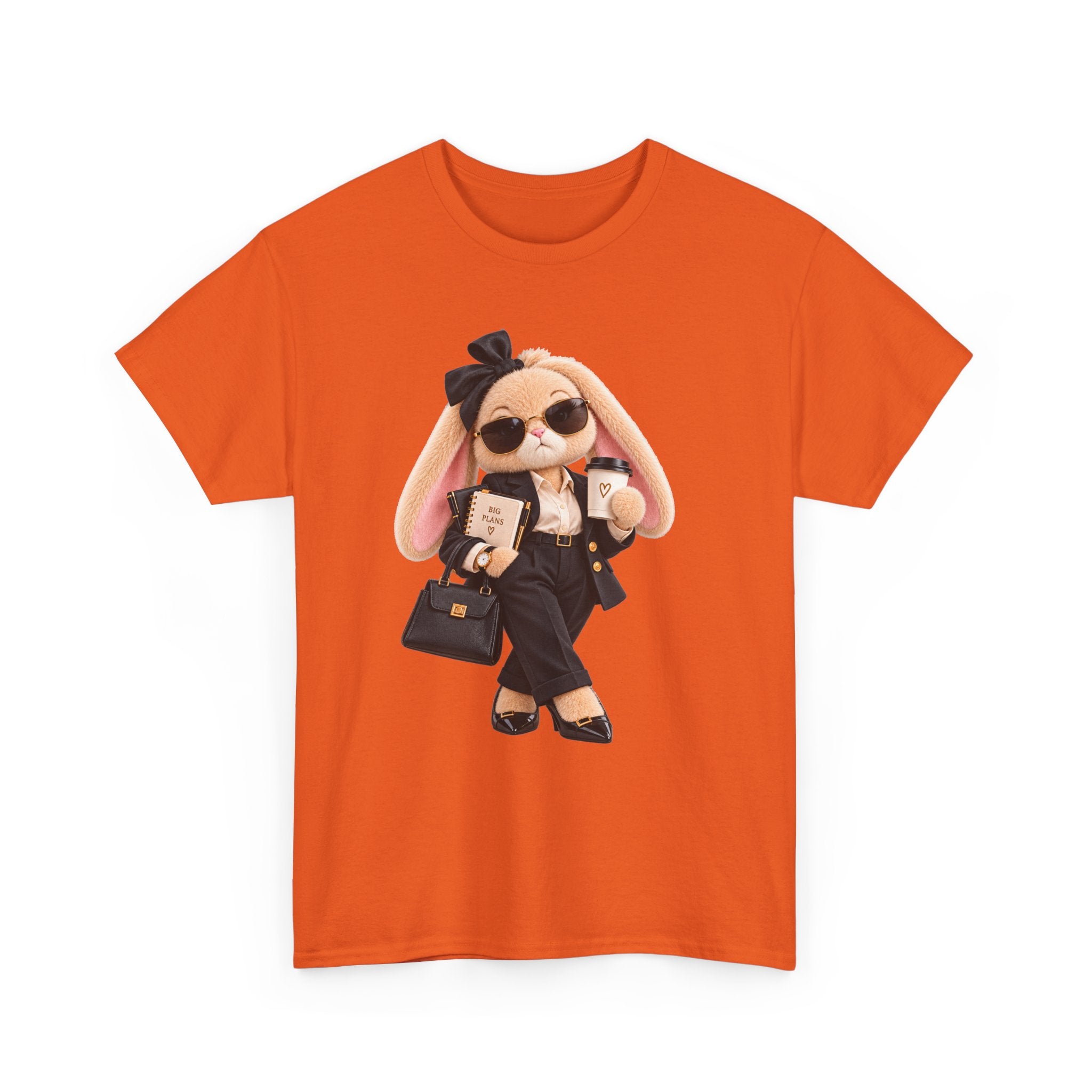 Cute Boss Bunny Graphic Tee — Plushitude Branded Doll Design