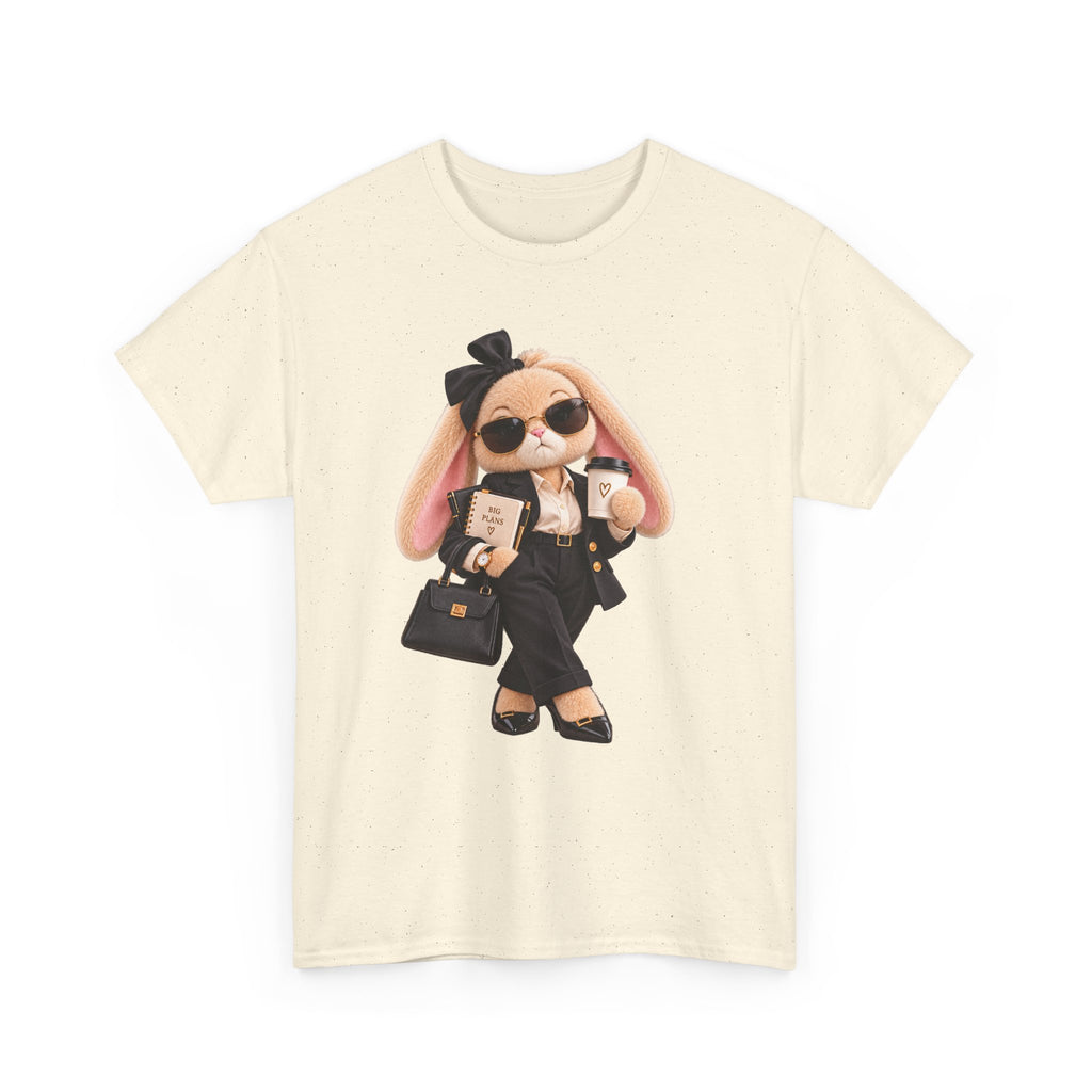 Cute Boss Bunny Graphic Tee — Plushitude Branded Doll Design