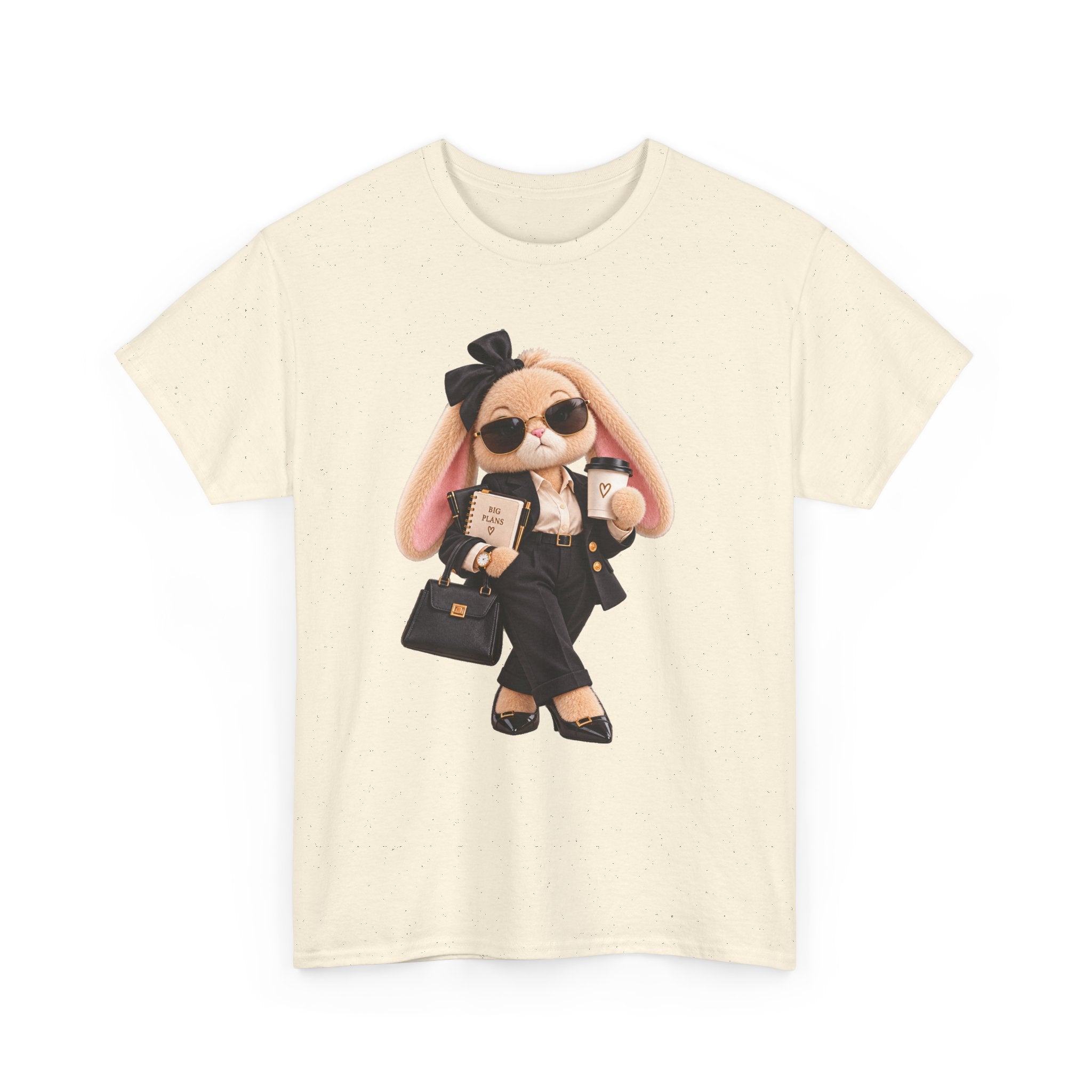 Cute Boss Bunny Graphic Tee — Plushitude Branded Doll Design