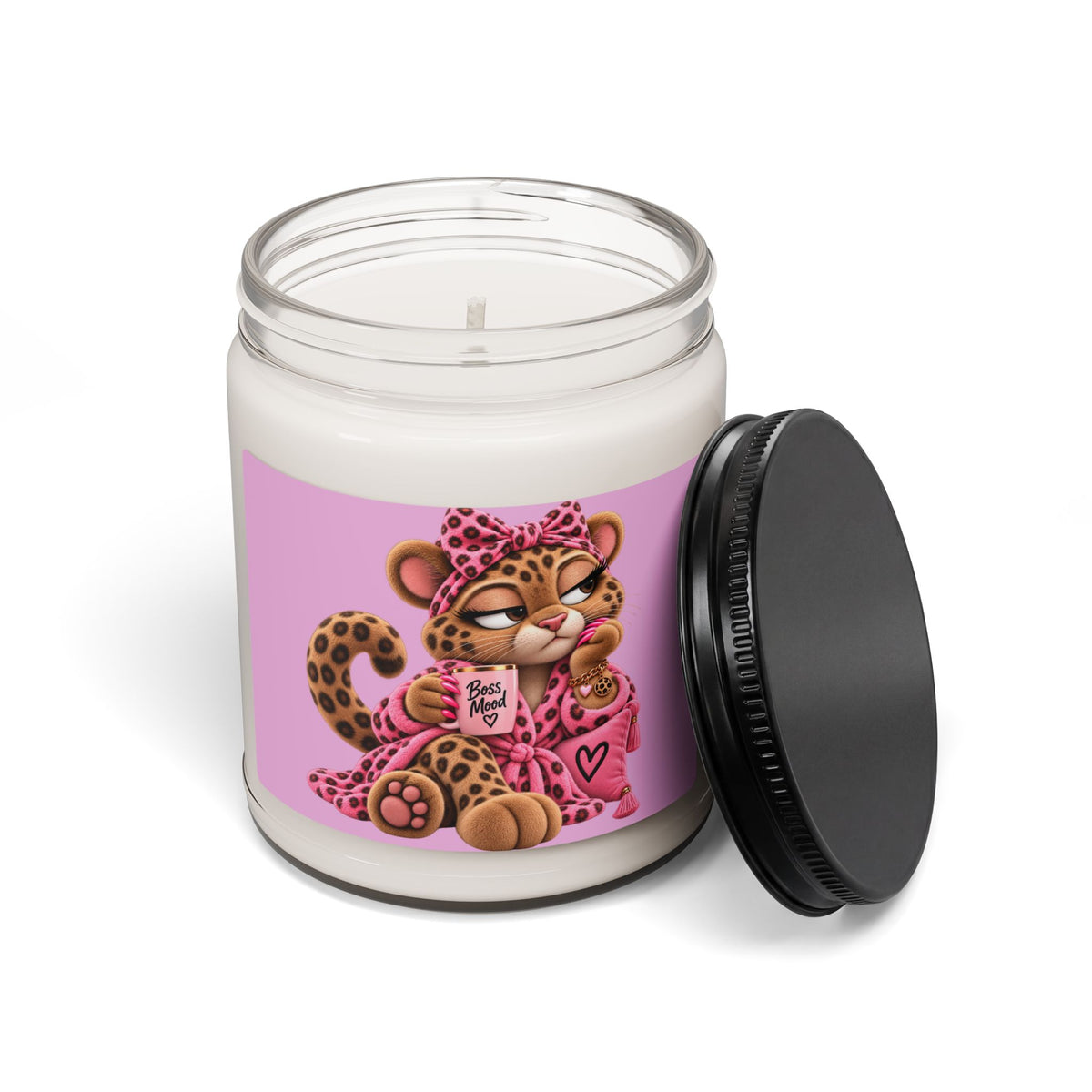Leopard Mama Scented Soy Candle — Cozy 'Best Mom' Gift, 9oz