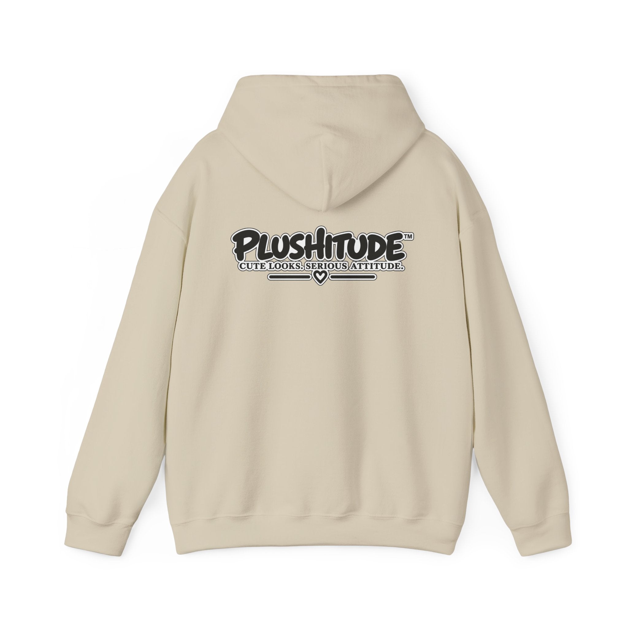 Plushitude Raccoon Hoodie — Cute Grumpy Raccoon Graphic Hooded Sweatshirt