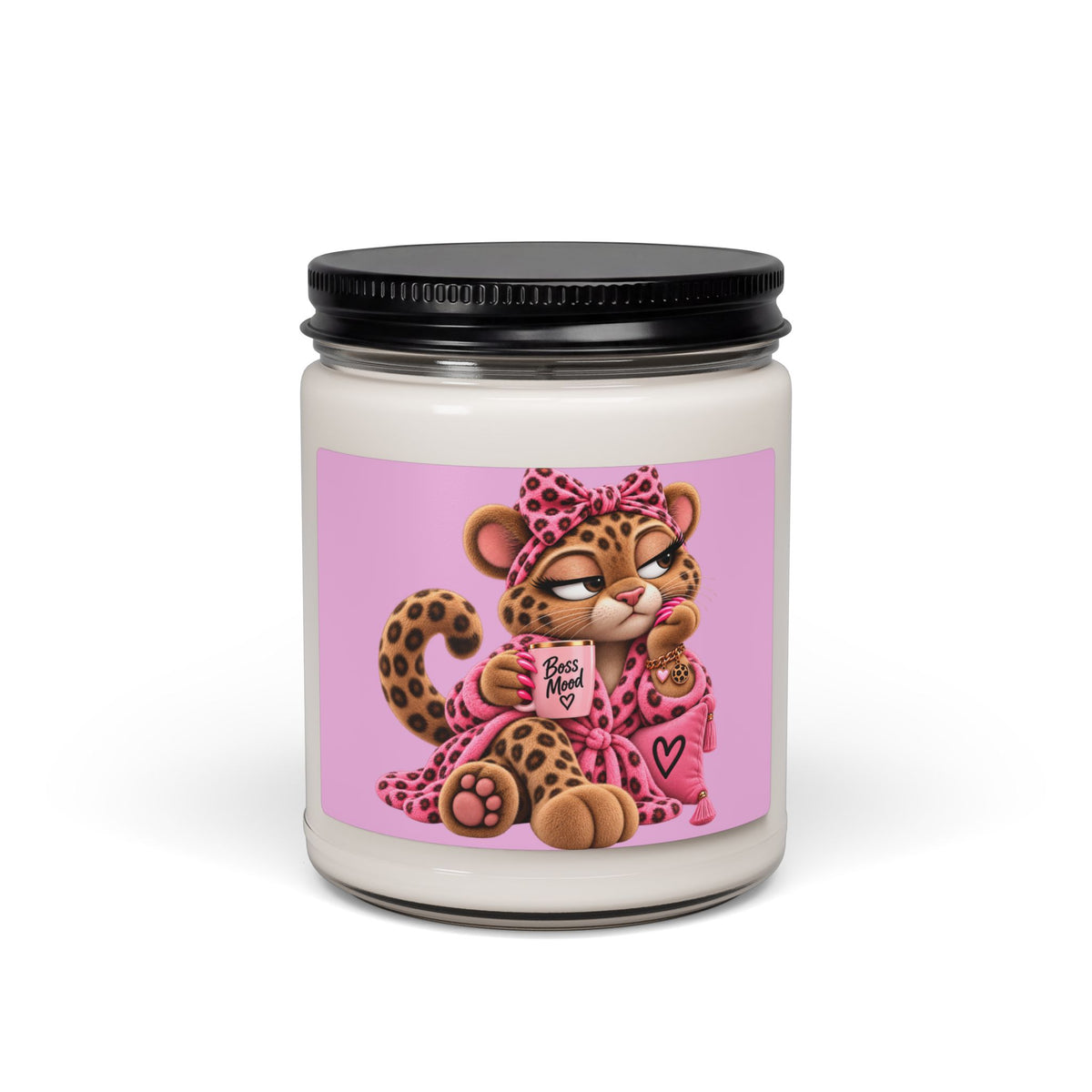 Leopard Mama Scented Soy Candle — Cozy 'Best Mom' Gift, 9oz