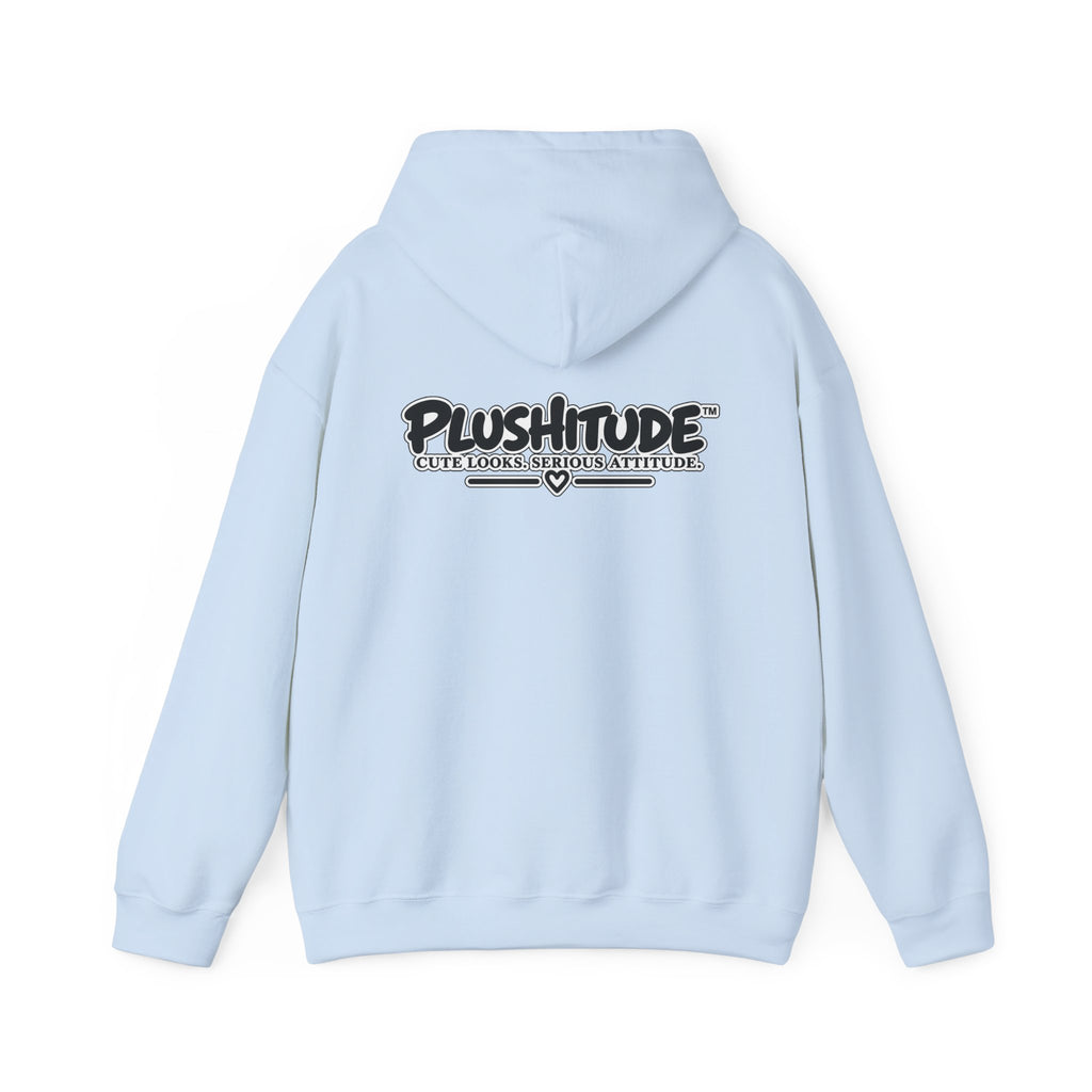 Plushitude Raccoon Hoodie — Cute Grumpy Raccoon Graphic Hooded Sweatshirt
