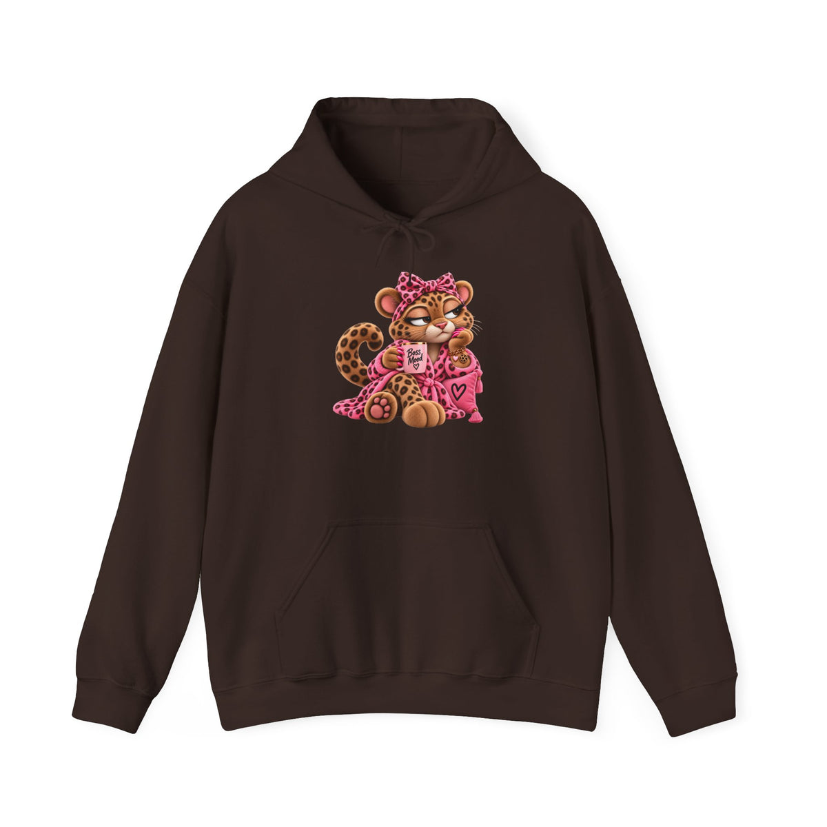 Leopard Plushitude Hoodie – Cute Pink Leopard Graphic Hooded Sweatshirt