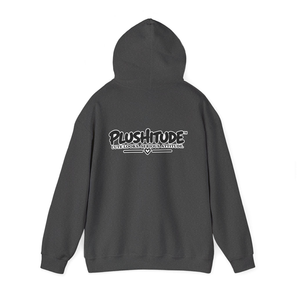 Plushitude Raccoon Hoodie — Cute Grumpy Raccoon Graphic Hooded Sweatshirt