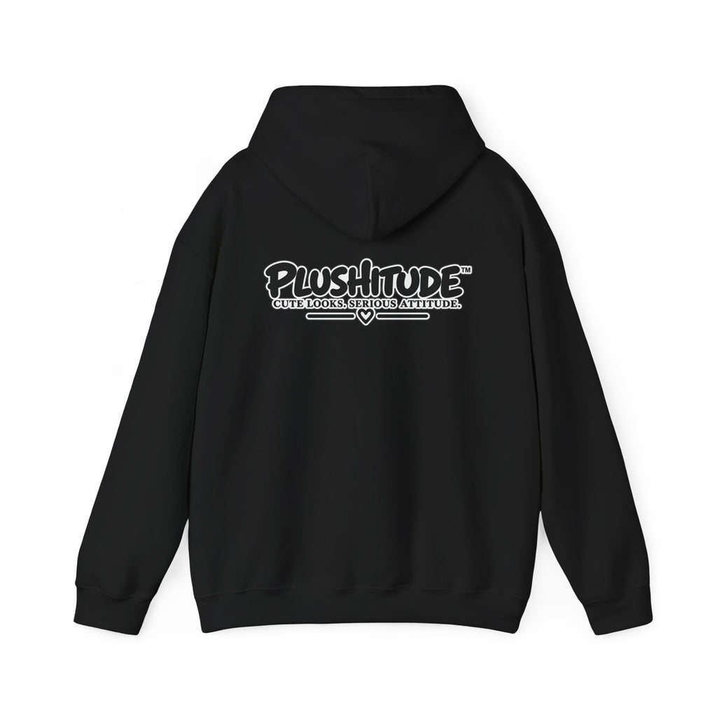 Plushitude Raccoon Hoodie — Cute Grumpy Raccoon Graphic Hooded Sweatshirt