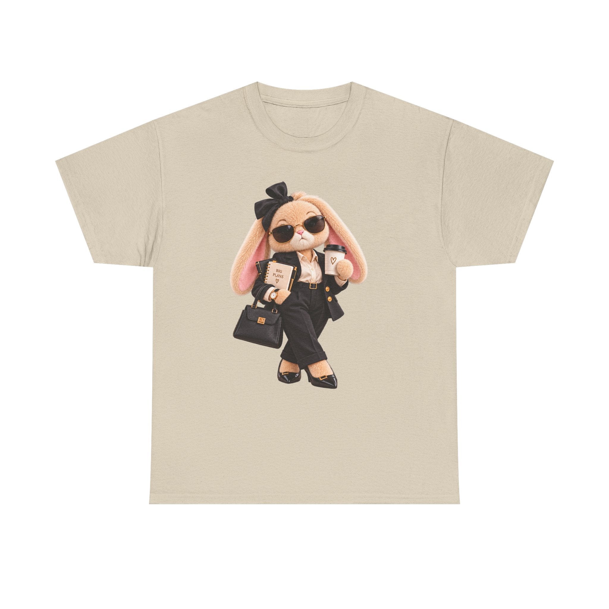 Cute Boss Bunny Graphic Tee — Plushitude Branded Doll Design
