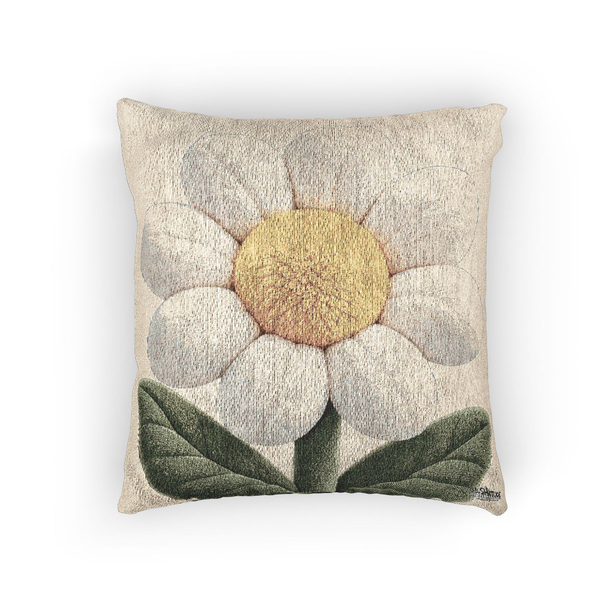 Daisy Woven Pillow – Vintage Floral Throw Cushion