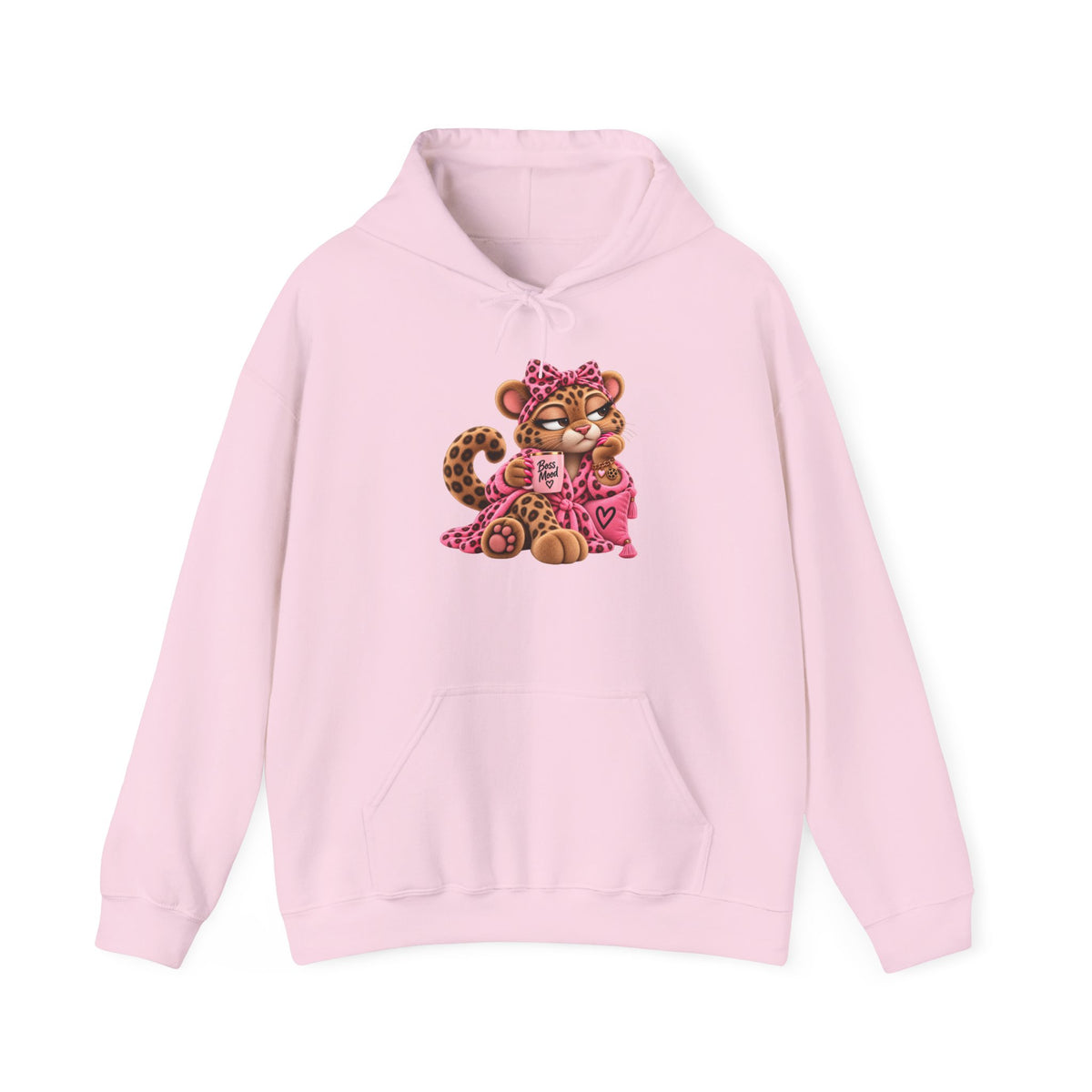 Leopard Plushitude Hoodie – Cute Pink Leopard Graphic Hooded Sweatshirt