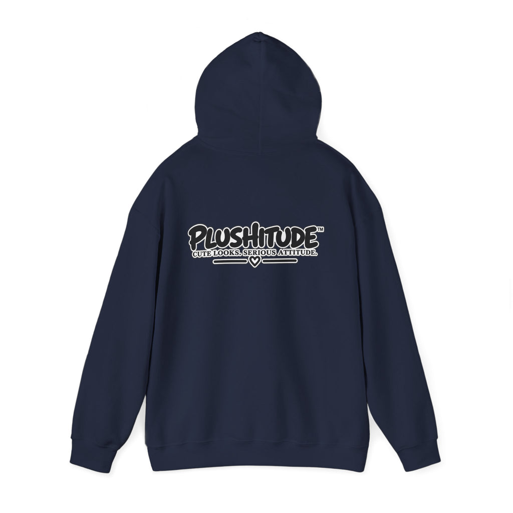 Plushitude Raccoon Hoodie — Cute Grumpy Raccoon Graphic Hooded Sweatshirt