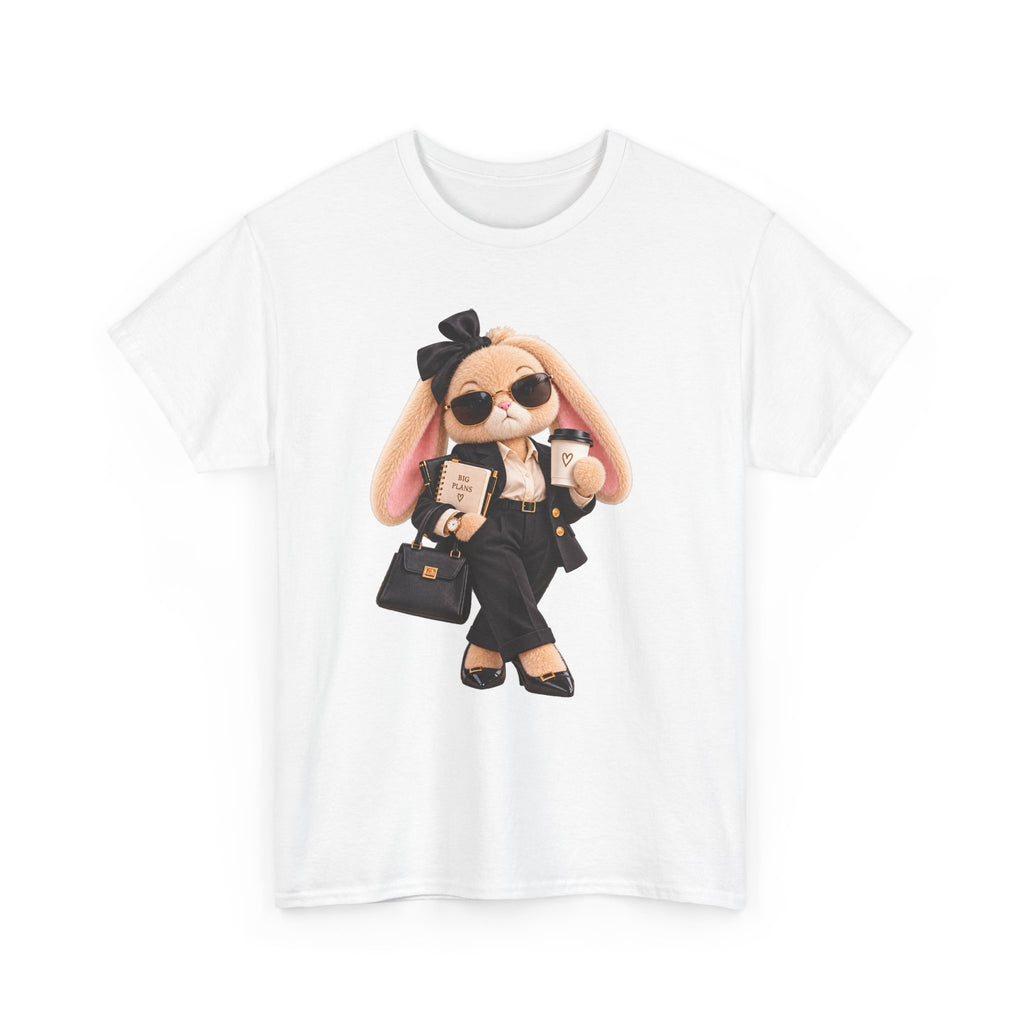 Cute Boss Bunny Graphic Tee — Plushitude Branded Doll Design