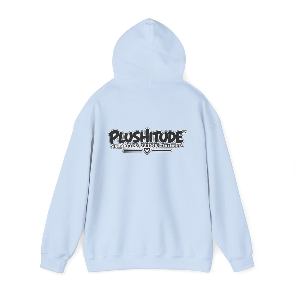 Plushitude Raccoon Hoodie — Cute Grumpy Raccoon Graphic Hooded Sweatshirt
